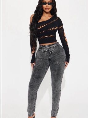Women's Fashion nova dialed in Acid Wash stretch skinny Jeans